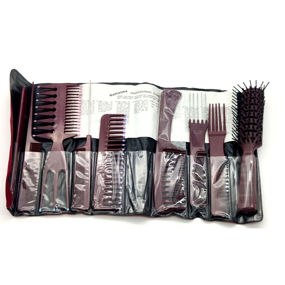 MARIANNA 9 piece Professional Hair Styling Comb & Brush  Set  New